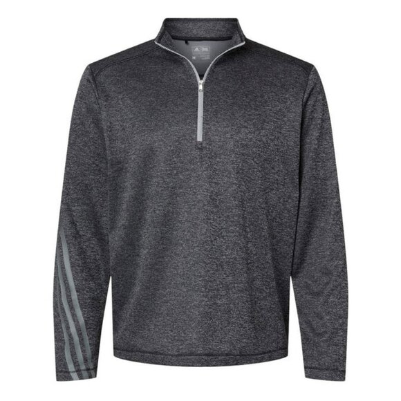 Adidas Brushed Terry Heathered QuarterZip Pullover Size Medium - Picture 1 of 6
